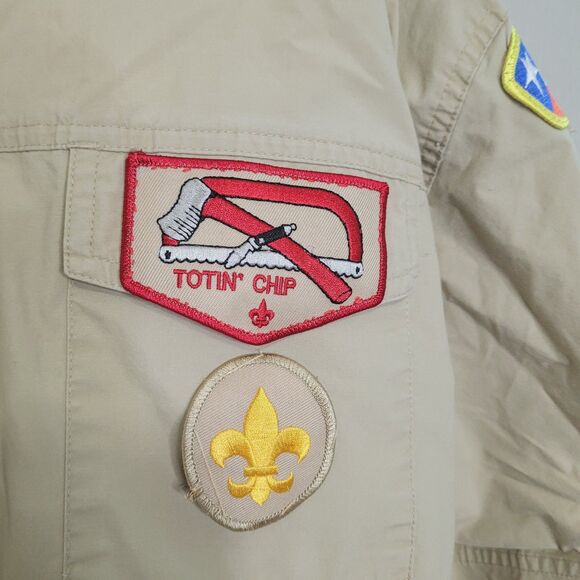 Boy Scouts Large Men's shirt patches button collar BSA Alamo Council pockets - Picture 8 of 12